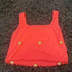 Cute Cropped Flower Tank Top